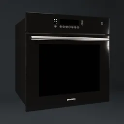 Highly detailed 3D model of a modern black built-in oven for Blender rendering and kitchen design visualization.