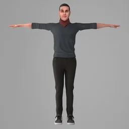 Man Smart Casual Sweater Rigged