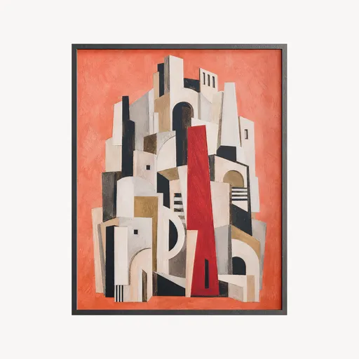 Abstract Painting Cubism-Inspired