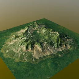 Green Plateau Mountain Terrain