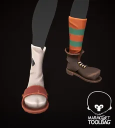 Highly detailed 3D stylized boot model for Blender, perfect for games and rendering projects.