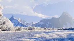 Frozen Mountain Valley Landscape