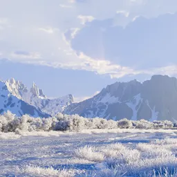 Frozen Mountain Valley Landscape