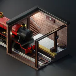 Isometric Hogwarts Station Potter