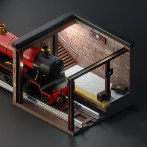 Isometric Hogwarts Station Potter