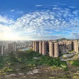 Highsky bulesky building sunset