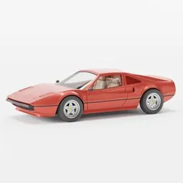 Realistic Blender 3D model render of a classic red sports car on a neutral backdrop.