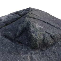 Detailed 3D model of a rock face with realistic textures, compatible with Blender for virtual environments.