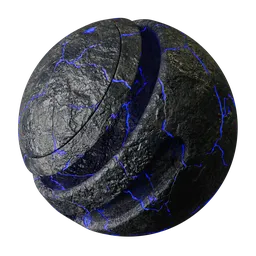 Dark Stone With Glowing Cracks