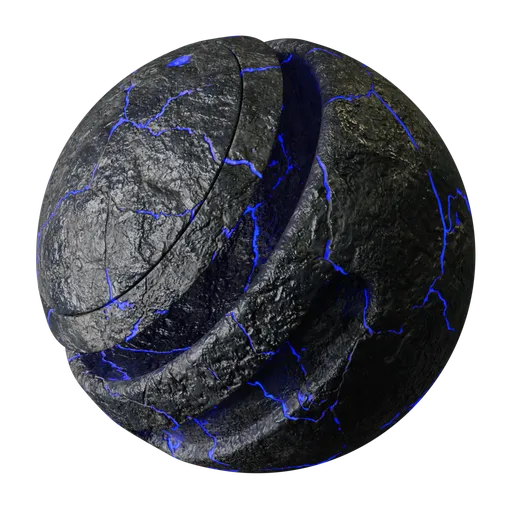 Dark Stone With Glowing Cracks