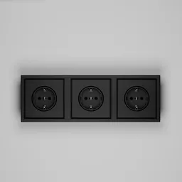 Black wall Socket HausMark Juna