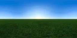 Green grass cloudy blue sky pure sky