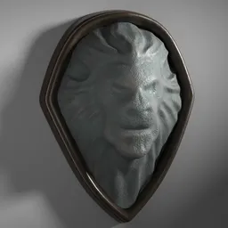 Lion Head Brass Sculpture
