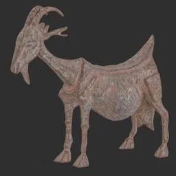 Ancient Goat rust statue