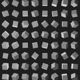 Looping 3D cubes animation in grayscale for creative design in Blender.