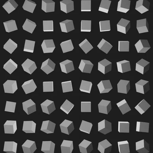 Looping 3D cubes animation in grayscale for creative design in Blender.