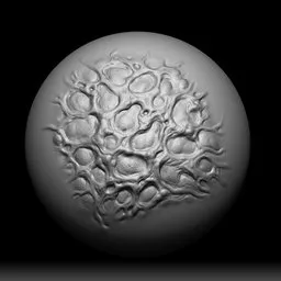 Detailed veiny hives texture sculpting brush effect for monstrous 3D models in Blender.