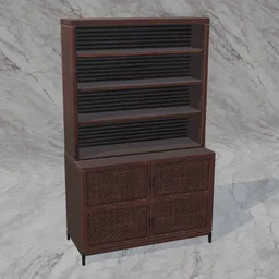 Cherry Wood Shelf Cabinet