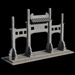Chinese-style concrete gate