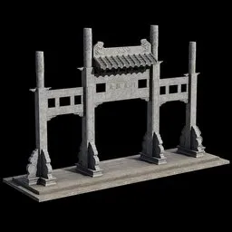 Chinese-style concrete gate