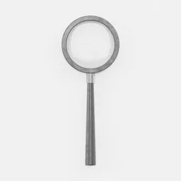 Classic magnifier glass 3D model with vintage design, ideal for Blender rendering and medical visualizations.