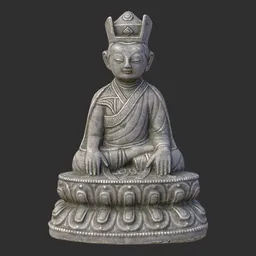 Tibetan Karmapa Lama Statue Stone