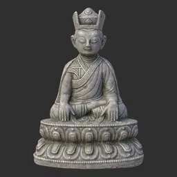 Tibetan Karmapa Lama Statue Stone