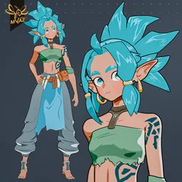 Zaleia Anime Elf Girl Stylized Character