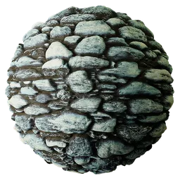 Stone Cobble Wall Blue