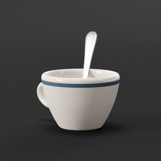 Teacup with Spoon FREE Tableware Sets models BlenderKit