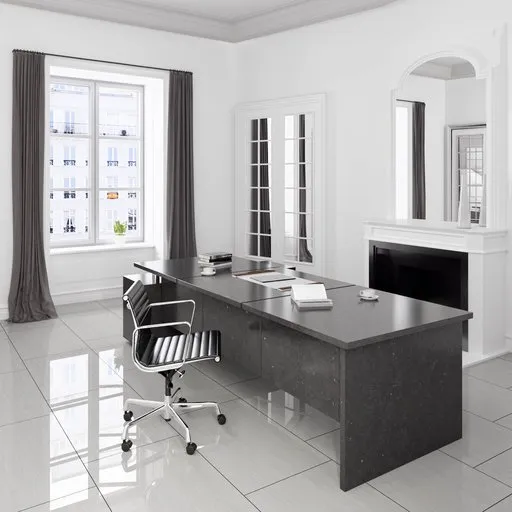 High-quality 3D-rendered office scene with detailed textures, ideal for close-up views in Blender.