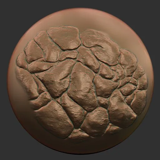 ER Rock Brush 18 exemplifying detailed 3D sculpted rock and creature textures for Blender modeling.