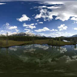 Lake, Trees & Mountain Cloudy Day