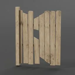"Exterior other 3D model for Blender 3D: Fence Wood 02. Perfect for use in construction projects. Realistic wooden design with white picket fence and thin spikes."