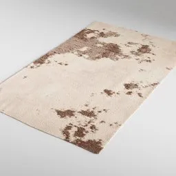 High quality 3D beige carpet model with detailed textures for Blender software, ideal for modern interior visualization.