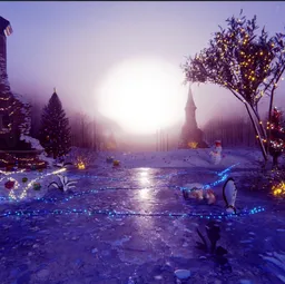 Atmospheric Foggy Christmas Sunrise