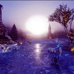 Atmospheric Foggy Christmas Sunrise