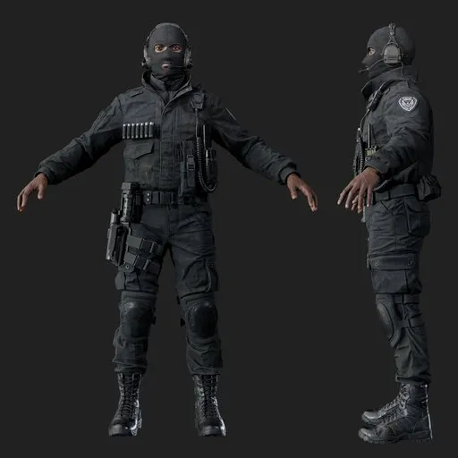 Police Tactical Unit Rigged Black