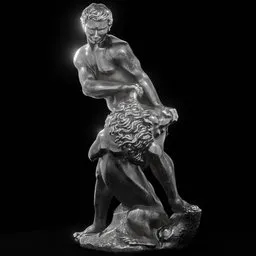 statue of Steel Aic samson and the lion