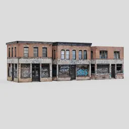 Detailed low-poly 3D historic buildings with AI-generated textures, compatible with Blender.