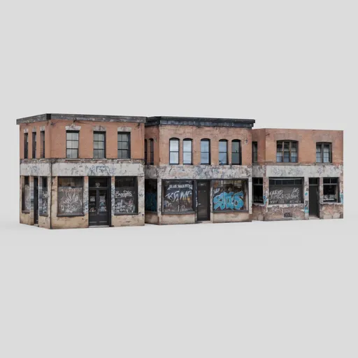 Detailed low-poly 3D historic buildings with AI-generated textures, compatible with Blender.