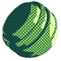 "Semi-procedural vibrant green Cartoon Triangles Pattern texture for Blender Eevee, perfect for tiles with customizable elements and dynamic reflection."