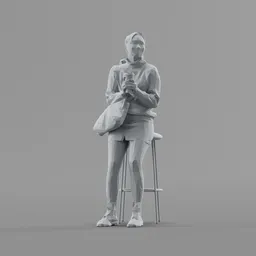 Lowpoly Female Sitting
