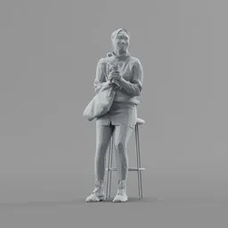 Lowpoly Female Sitting