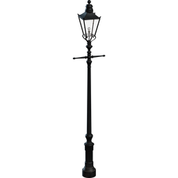 Detailed 3D model of a classic street lamp for Blender rendering, perfect for outdoor scenes.
