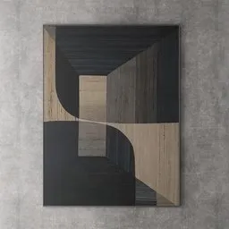 Beige and brown geometric abstract 3D model, suitable for professional Blender 3D projects.