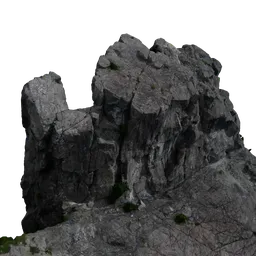 Detailed 3D model of rocky mountain peak with realistic textures, optimized for Blender 3D rendering and animation.