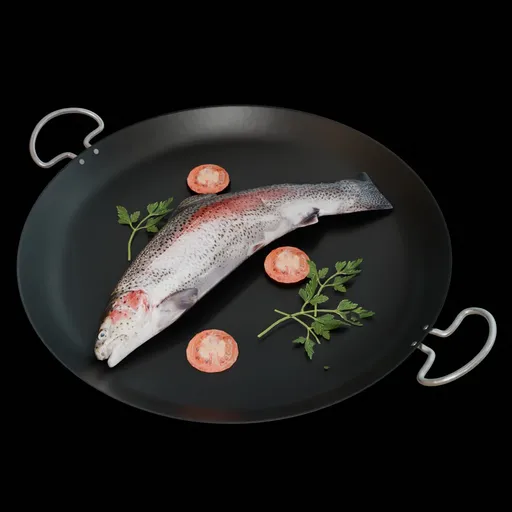 Frying Pan with Homemade Dinner