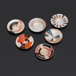 Earth-Tone Basket Set-Circular Wall Art