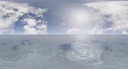 Calm ocean horizon cloudy sky